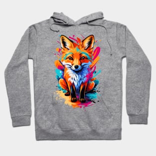 Fox - Cute Fox Colorful - Fox Head Hoodie